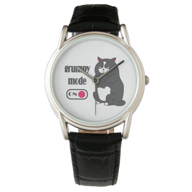 Relógio Grumpy mode on funny fat cat (Frente)