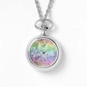 Relógio Grungy Rainbow