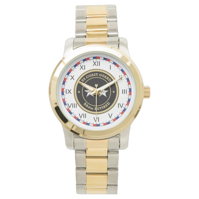 Relógio Guarda costeira RAdm Blindagem preta aposentada (Frente)