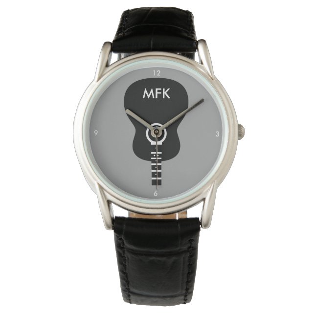 Relógio guitarra acústica personalizada na moda (Frente)