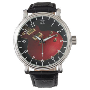 Relógio Guitarra elétrica da rocha da faísca vermelha