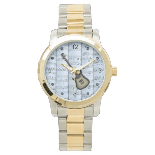 Relógio Guitarra- Foto Rolada Música~Tinta Azul - Trás ~