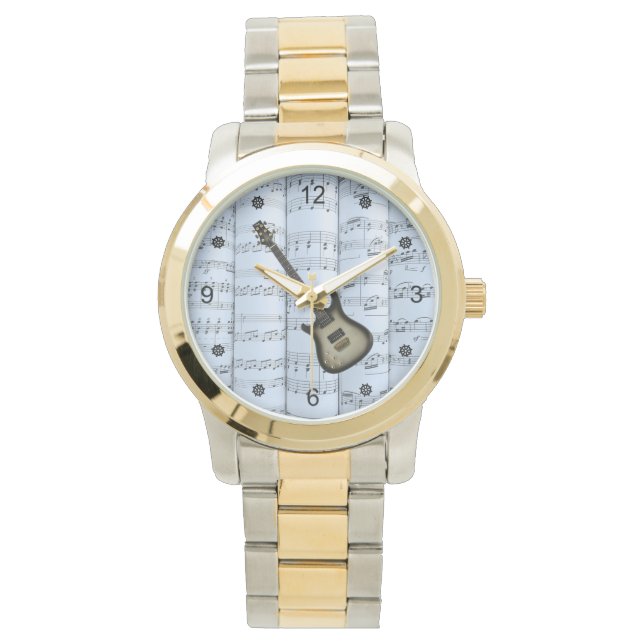 Relógio Guitarra- Foto Rolada Música~Tinta Azul - Trás ~ (Frente)