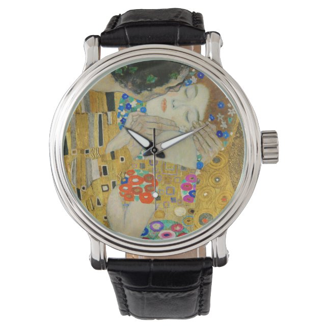 Relógio Gustav Klimt A Pintura Detalhada Do Beijo (Frente)