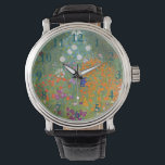 Relógio Gustav Klimt Flower Garden Cottage Nature<br><div class="desc">Uma bela pintura de jardim - esta é uma pintura clássica de Gustav Klimt,  chamada Jardim de Algodão,  ou Jardim Bauergarten,  1907,  que é um close up de um jardim floral,  uma pintura floral colorida.</div>