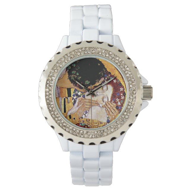 Relógio Gustav Klimt - O Beijo - Vintage Art Nouveau (Frente)