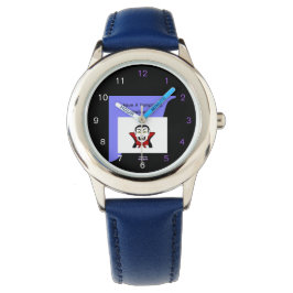 Relógio Halloween Kids Blue Leather StrWatch
