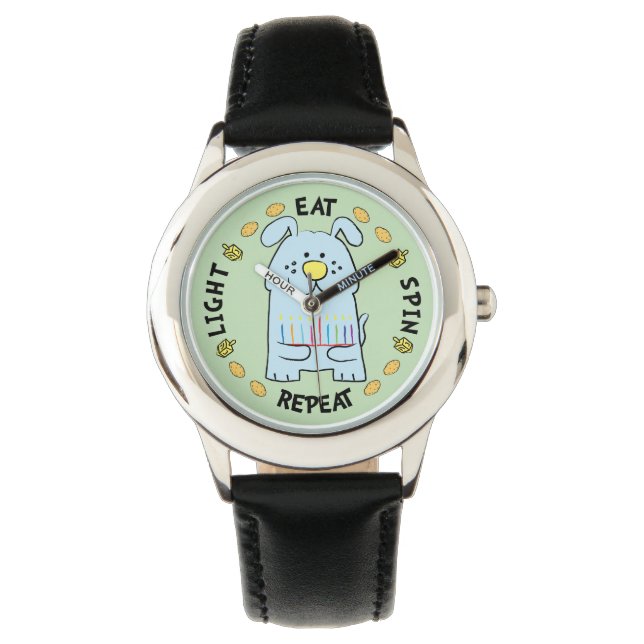 Relógio Hanukkah Blue Dog Watch Personalize (Frente)
