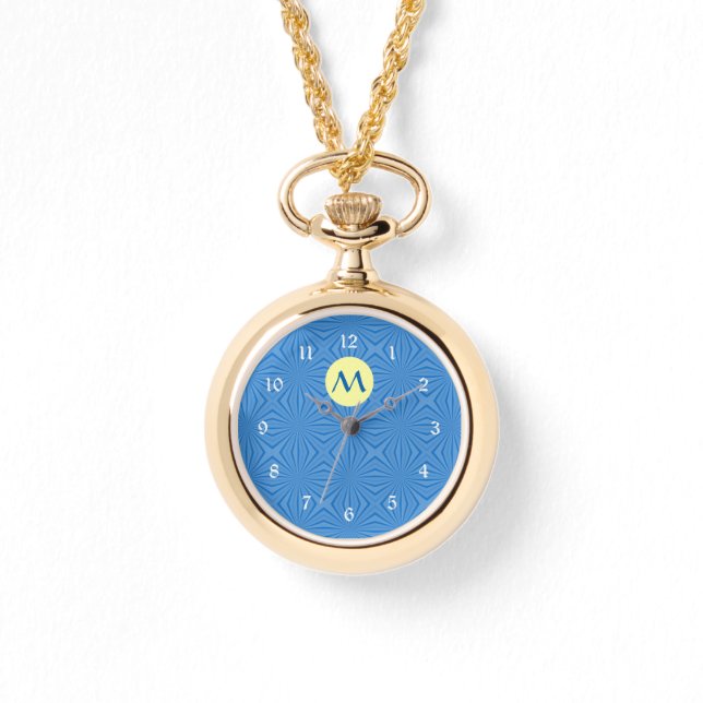 Relógio Hanukkah Blue Squiggly Squares (Frente)