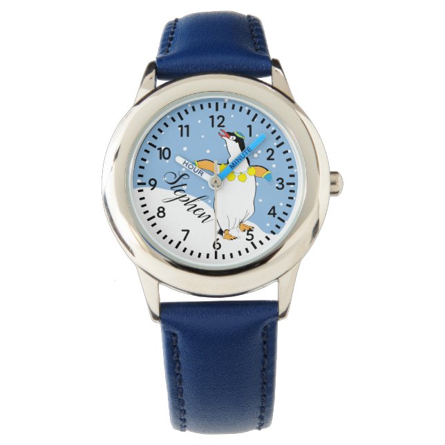 Relógio Hanukkah Penguin Watch Personalize (Frente)