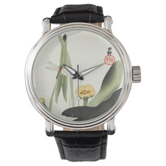 Relógio hara koson's Japanese painting watch,小原古邨の日本画