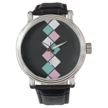 Harlequin Watch (Preto, Aqua e Rosa)