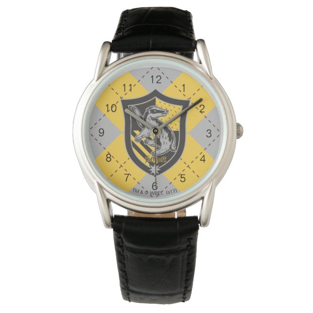 Relógio Harry Potter | Hufflepuff House Pride Crest (Frente)