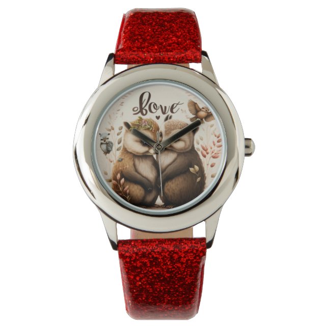 Relógio Hedgehogs apaixonados (Frente)