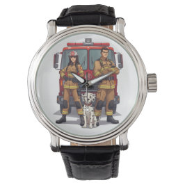 Relógio Heroic Firefighters & Dalmatian Anime Wrist Watch