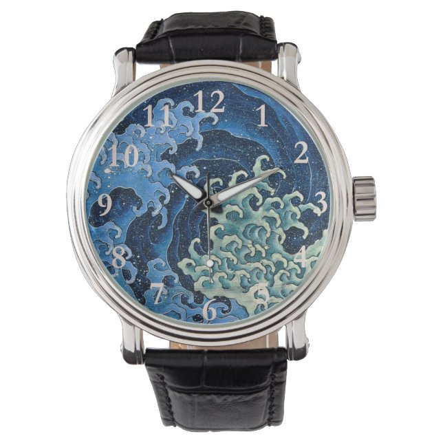 Relógio Hokusai Feminine Wave Vintage Ocean (Frente)