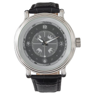 Relógio Homens Assistem Elefantes Pretos Personalizados