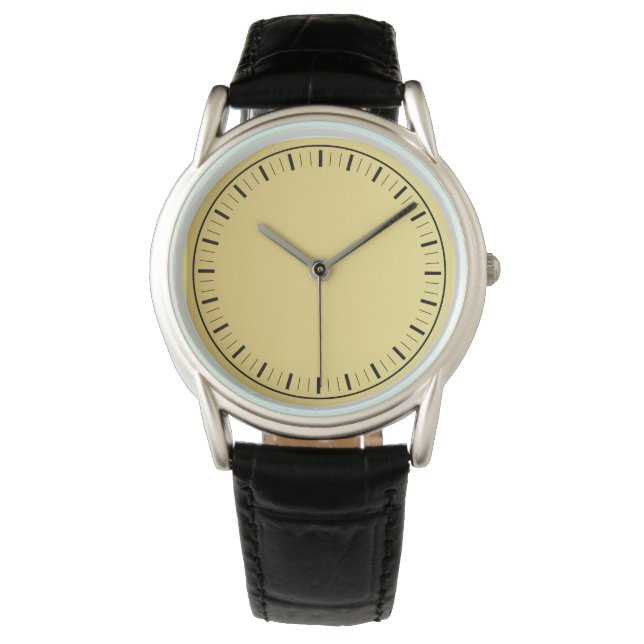 Relógio Homens de couro preto Elegante contemporâneo (Frente)