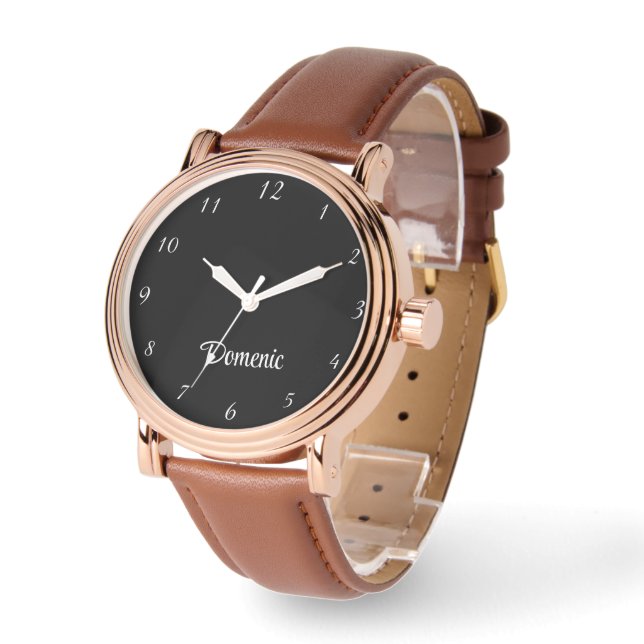 Relógio Homens de Meninas | Elegante Preto (Ângulo)