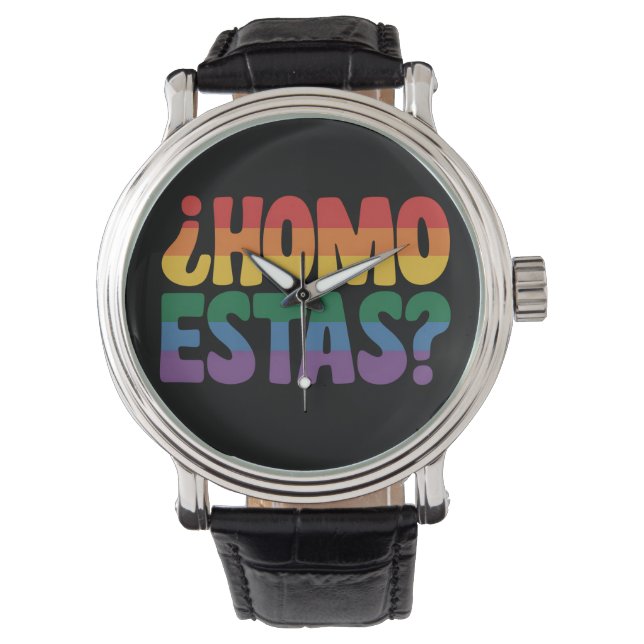 Relógio Homo Está Funny Espanhol Gay Ally LGBTQ (Frente)