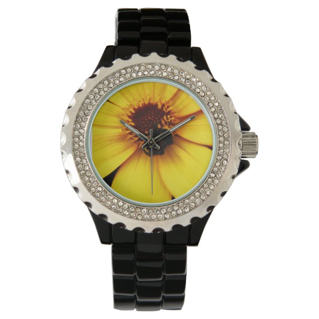 Relógio Honey bee ON A Yellow bloom    Watch Watch (Frente)
