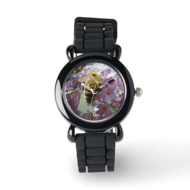 Relógio Honeybee Buddleia Flowers Watch (Frente)