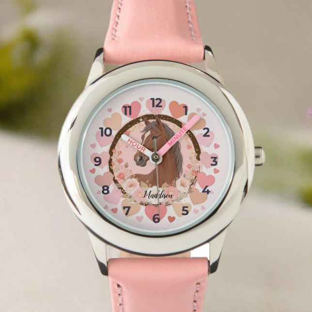 Relógio Horse Valentine Watch (Celebrate in style with this charming birthday invitation featuring a beautiful horse design. 
)