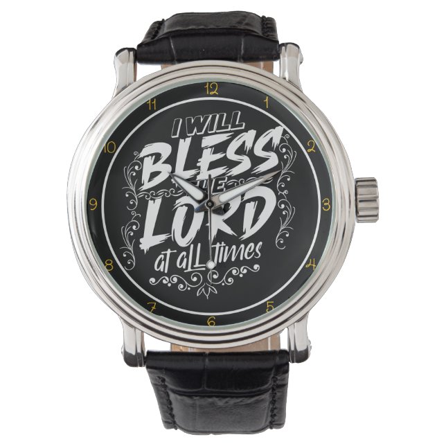 Relógio I Will Bless The Lord At All Times Art (Frente)