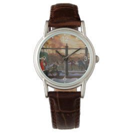 Relógio Ice Skating Rink em inverno (por Konstantin Somov)