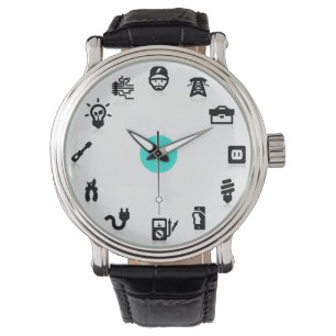 Relógio Ícones elétricos de trabalho elétrico do eletricis