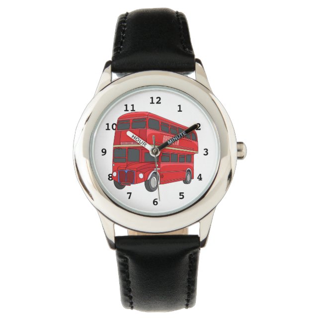 Relógio Ilustração de desenho de barramento de dois andare (Frente)