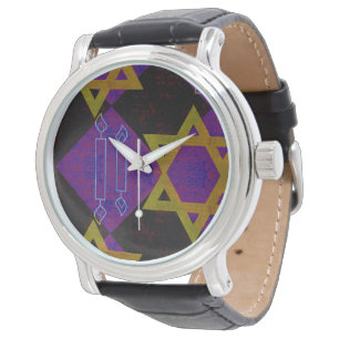 Relógio Imagem temática de Hanukkah da SlipperyJoe's amare