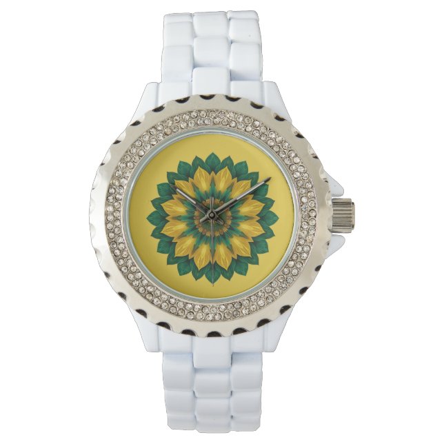 Relógio Imperial Solar Flower Mandala Luxury Keychain  (Frente)