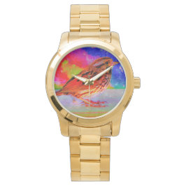 Relógio Impressão de Arte do Sonho de Pássaro Cósmico"