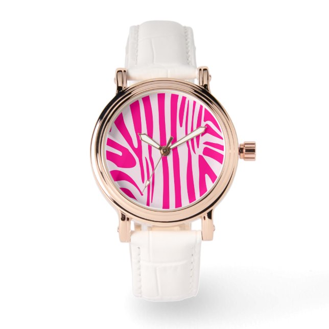 Relógio Impressão zebra rosa (Frente)