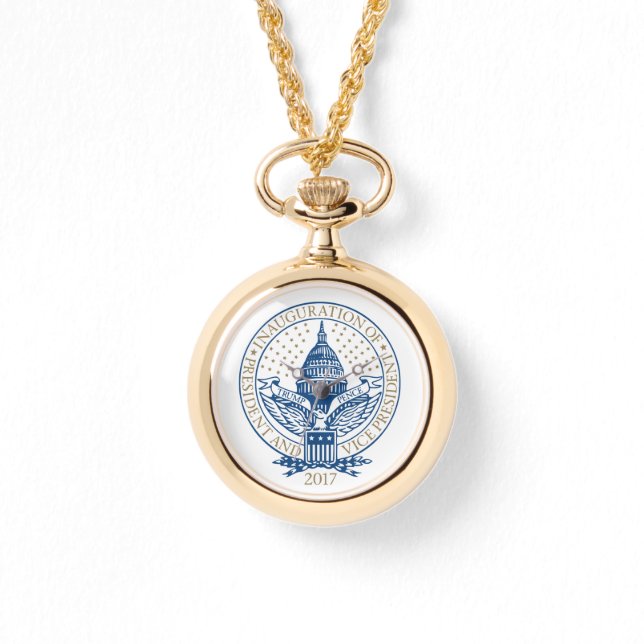 Relógio Inauguração Donald Trump Mike Pence 2017 Logo EUA (Frente)