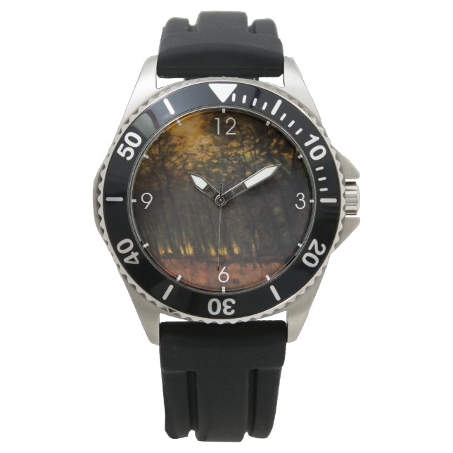 Relógio Incêndios na Floresta (por Laszlo Mednyanszky) (Frente)