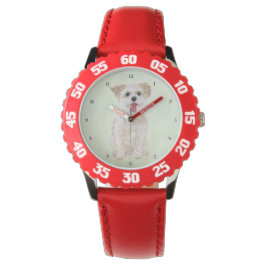 Relógio Infantil Aço Inoxidable Morkie Cachorro Pi