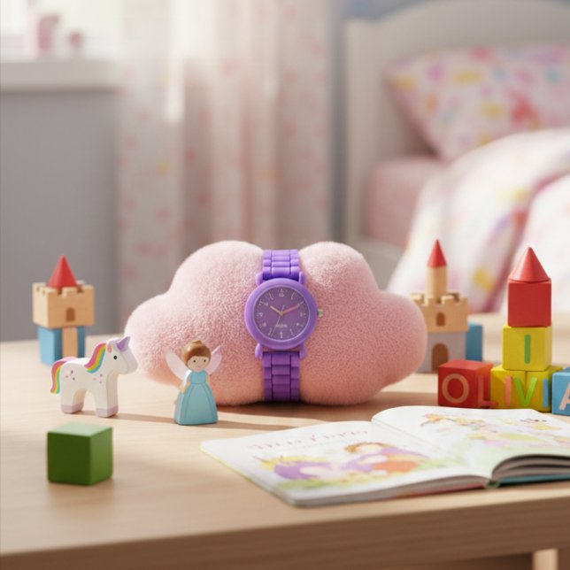Relógio Infantil Personalizado Lavanda  (Criador carregado)