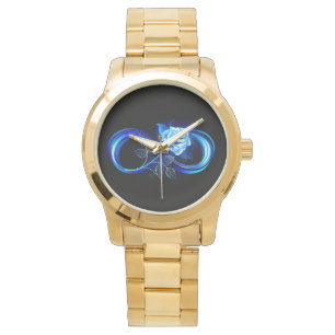 Relógio Infinidade brilhante com rosa azul