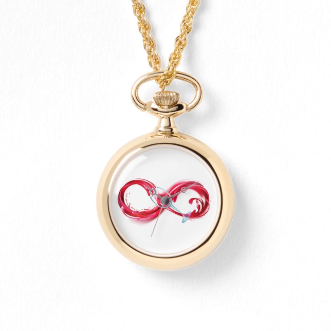 Relógio Infinidade com vinho tinto (Frente)