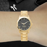 Relógio Iniciais Monogramas personalizados Luxe Dourada Br<br><div class="desc">Vigia personalizada, personalizada, unisex luxuosa e superdimensionada de pulso de pulso de aço inoxidável com tom de disco em ouro. Basta digitar as iniciais. Vá em frente crie um relógio maravilhoso e personalizado para os homens e mulheres especiais em sua vida - mãe, pai, noiva, noiva, esposa, marido, irmã, irmão,...</div>