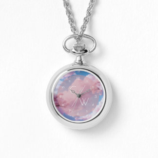 Relógio Iniciais Personalizados da Sakura Floral Flor-Blos