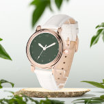 Relógio Iniciais verdes escuras personalizadas eWatch Watc<br><div class="desc">Presente para ela,  relógio de pulso verde-escuro</div>