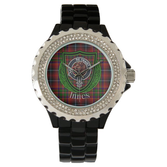 Relógio Innes Scottish Clan Tartan & Crest (Frente)