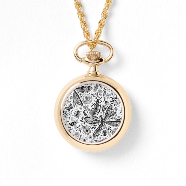 Relógio Insetos de porta em azul escuro (Frente)