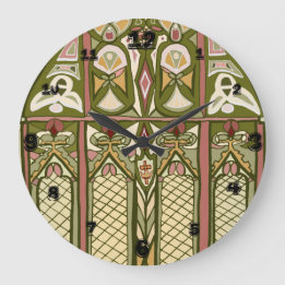 Relógio inspirado em vidros manchados de Artes e A