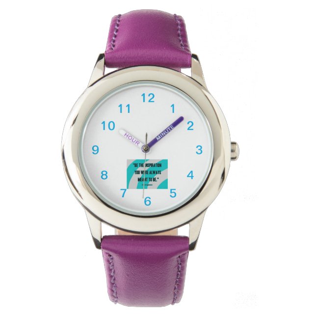 Relógio Inspiration Kid's Purple Leather Strap Watch (Frente)