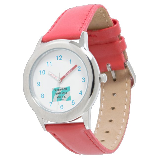 Relógio Inspiration Kid's Red Leather Strap Watch (Angular)