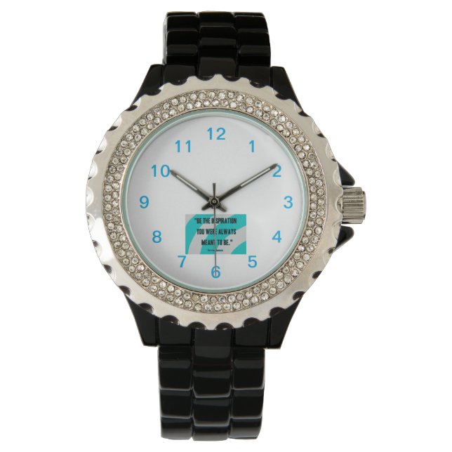 Relógio Inspiration Women's Rhinestone Black Enamel Watch (Frente)